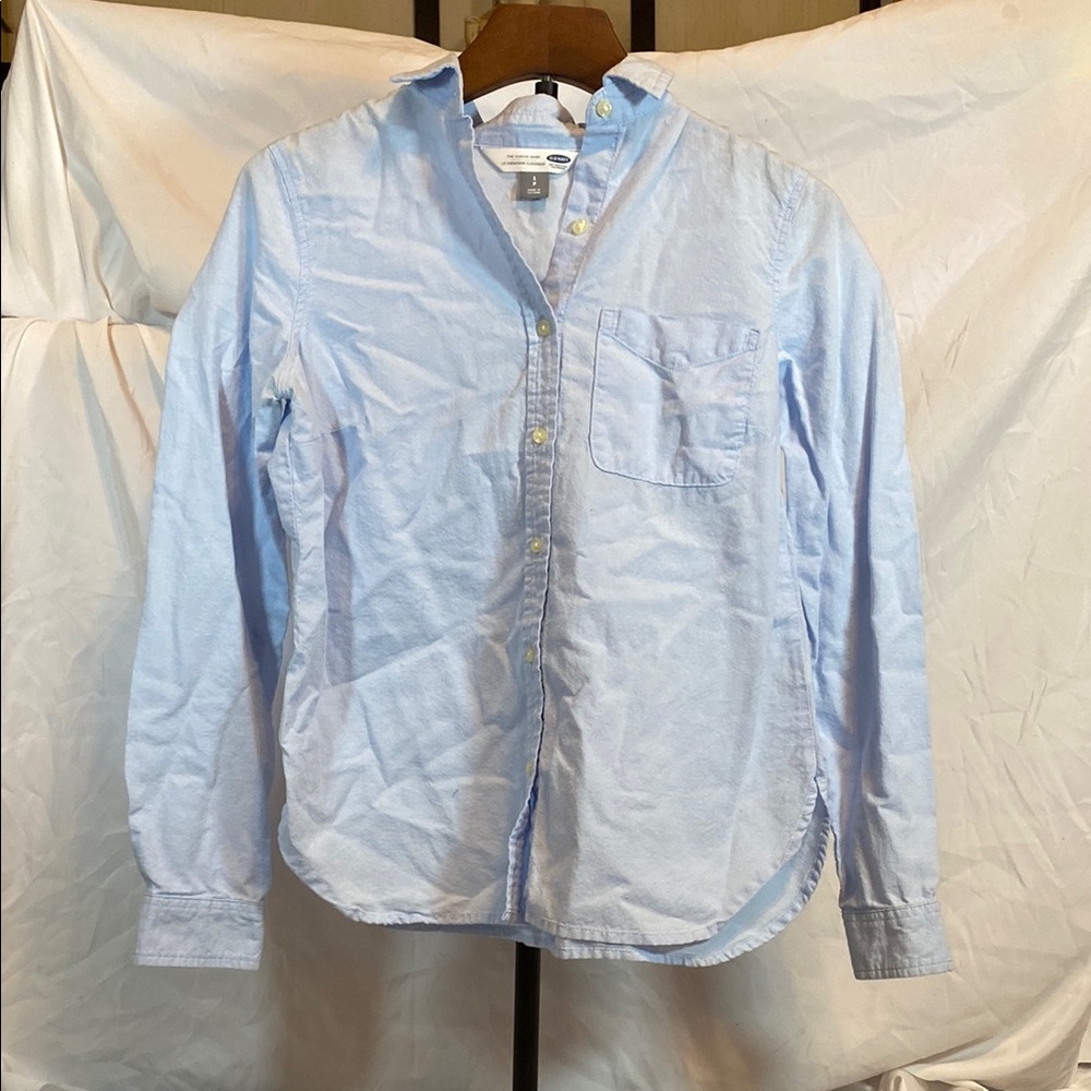 Old Navy Blue Casual Button Down Shirt Relaxed Fit